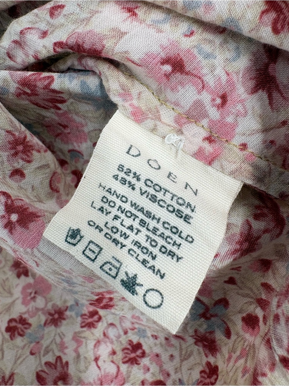 DÔEN Rose Blouse Size Small in Pink Valley Floral Cotton Viscose Relaxed Fit - Picture 11 of 16